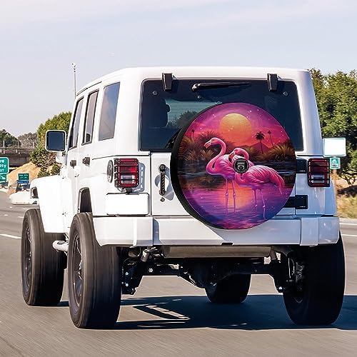 Pink Flamingo Spare Tire Cover - Image 4