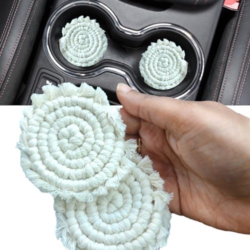 Cotton Car Coasters for Cup Holders, Drink Coaster Holder, Cute cupholder by HandmadeByUruba