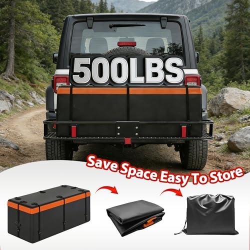 Folding Hitch Cargo Carrier Basket 60" X 20" X 6"+ Waterproof Bag - Image 4