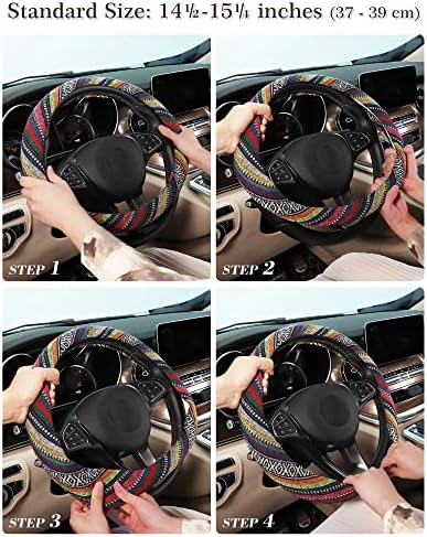 SEG Direct Boho Steering Wheel Cover, Baja Blanket Cloth, Coarse Flax - Image 6