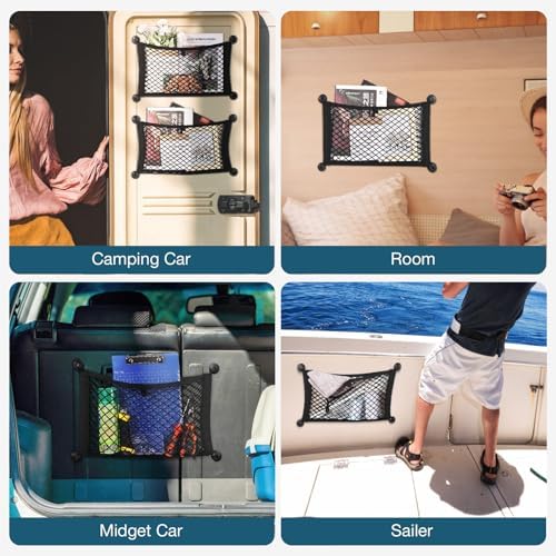 TOBWOLF 2PCS 25x45cm/9.8x17.7in Cargo Storage Net - Image 5