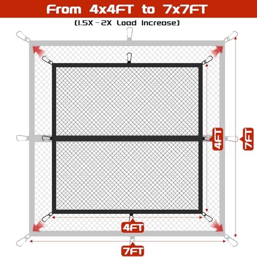 Truck Bed Cargo Net, Stretchable from 4'x4' to 7'x7', High Elastic Cargo Net - Image 2
