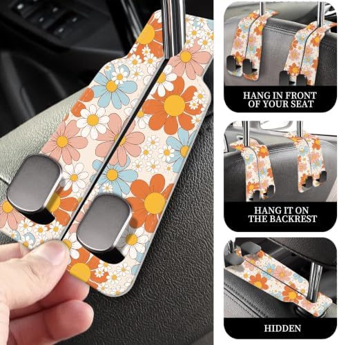 PU Leather Car Seat Hook, Storage Headrest Hanger, Cute Car Backseat Organizer - Image 2