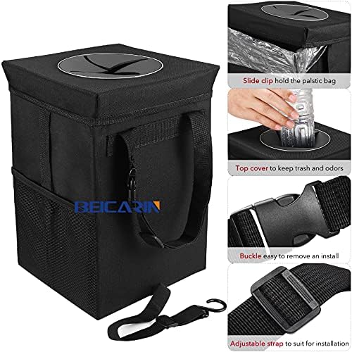 Beicarin Car Trash Can with Lid - Image 6