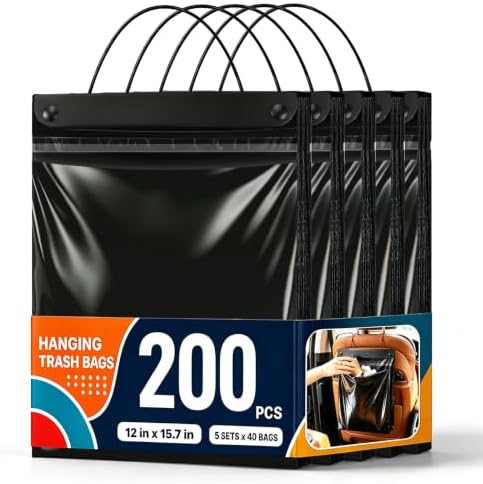 200 Pcs Hanging Car Trash Bags, Disposable Leak-proof Garbage Can by Sctoarielt