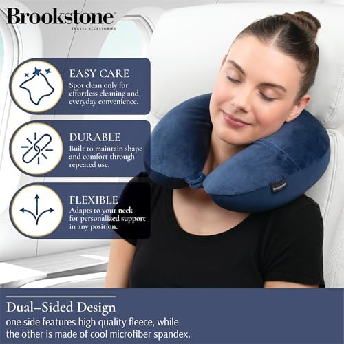 Brookstone Microbead Neck Pillow Soft Travel Pillow - Image 3