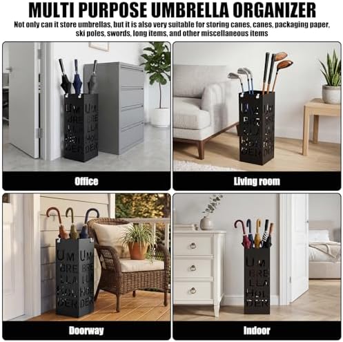 Square Metal Umbrella Holder, Square Free Standing Umbrella Rack Decorative - Image 4