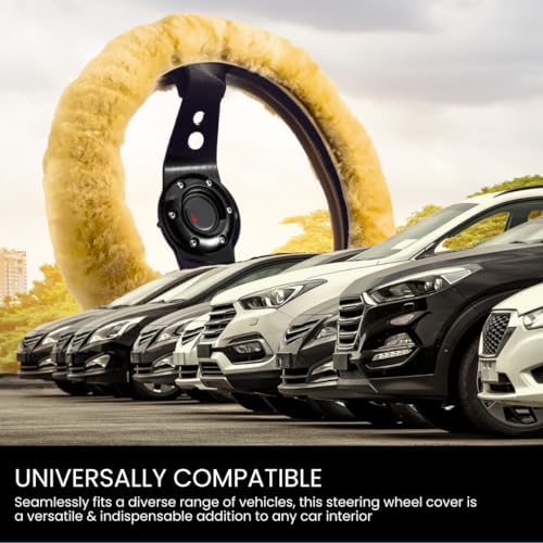 Andalus Brands Luxury Fluffy Car Steering Wheel Covers – Genuine Merino - Image 4