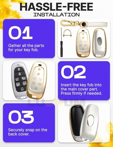 Lucrum Compatible with Hyundai Key Fob Cover & Keychain - Image 6