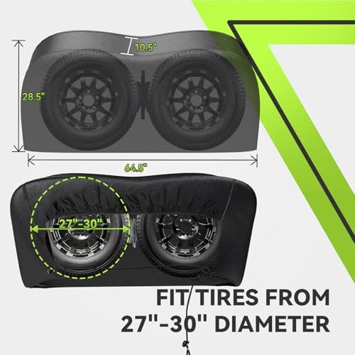 RVMATE RV Tire Covers, Dual Axle Wheel Cover, 2 Pack, Fit 27"-30" Dia. Tire - Image 3