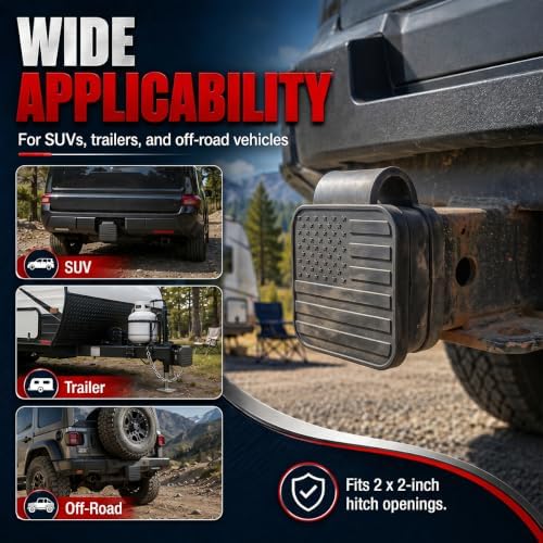 2'' Trailer Hitch Cover, Rubber Square Mouth Tow Receiver Tube Plug Protection - Image 6