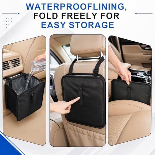 Car Trash Can, Foldable Hanging Car Trash Bag, 2 Gallon Leakproof Waterproof - Image 5