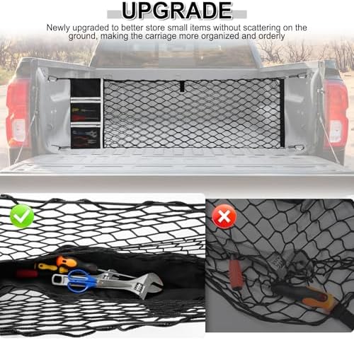Amiss Truck Bed Cargo Net with Side Organizer, Compatible with 2017-2022 Honda - Image 2