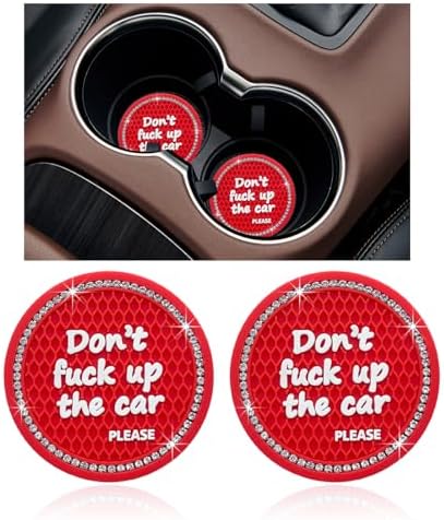 Ziciner 2 Pack Bling Car Cup Holder Coaster, 2.75 Inch Anti-Slip Auto Insert by Ziciner