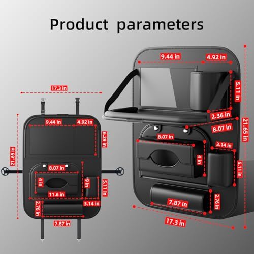 Universal Premium Leather Foldable Car Backseat Organizer - Image 3