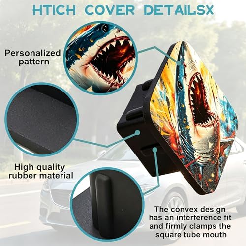 Trailer Hitch Cover Great White Shark - Image 3