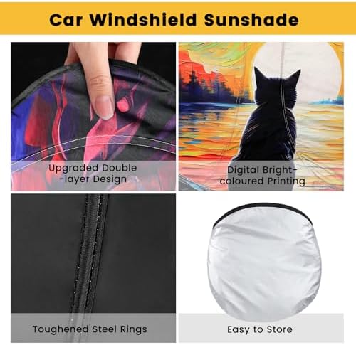 Windshield Sun Shade, Reflective Car Sunshade Blocks Heat, 57 x 31.5 in - Image 3