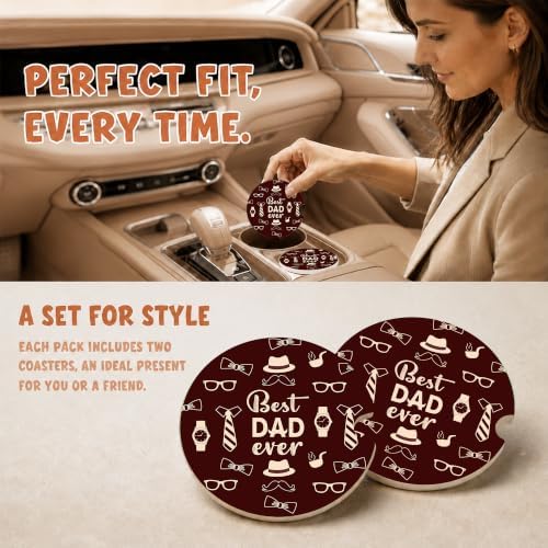 Best Dad Ever Car Coasters - Image 2
