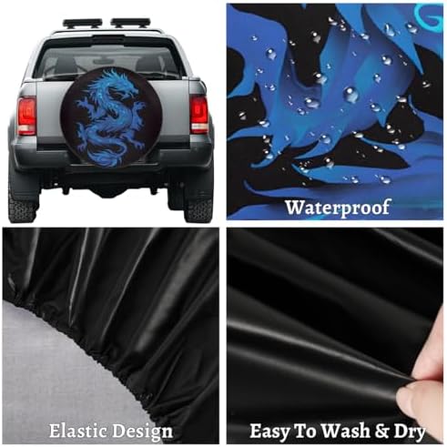 Blue Dragon Art Spare Tire Cover Dust-Proof Wheel Protector - Image 4