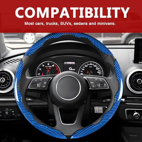 3pcs Universal Carbon Fiber Steering Wheel Cover - Image 7