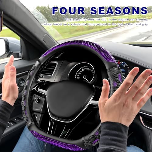 D-Shaped Steering Wheel Cover, Leather Car Wheel Protector - Image 4