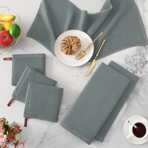 Kitinjoy 100% Cotton Waffle 4-Pack Kitchen Towels - Image 3
