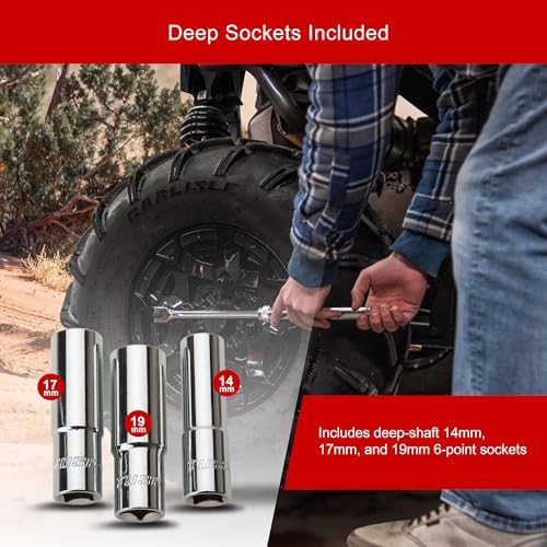 TUSK Extendable UTV Lug Wrench Kit – 11–17″ Telescoping ½″ Drive Swivel Head + - Image 4