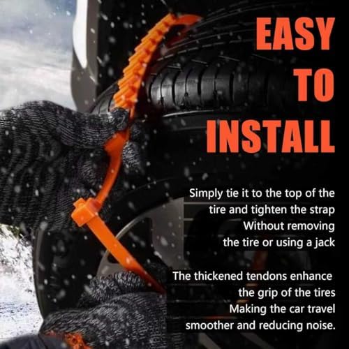 24 Pcs Reusable Snow Chains Universal Emergency Adjustable Anti-skid Tire - Image 2
