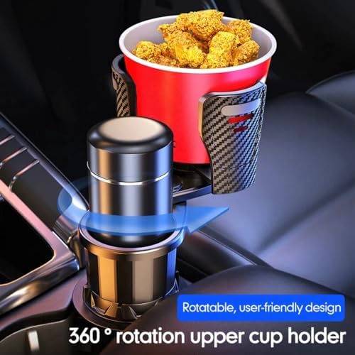 Car Cup Holder Expander, 2-in-1 Manual 360 Rotation - Image 7