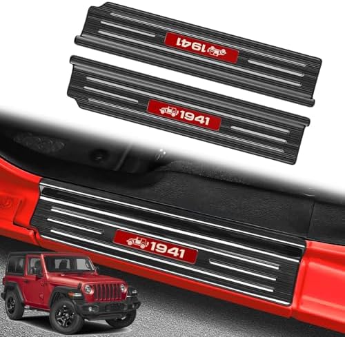 2PCS Door Sill Guards for Jeep 2018-2026 Wrangler JL JLU & 2020-2026 Gladiator by Bercicci