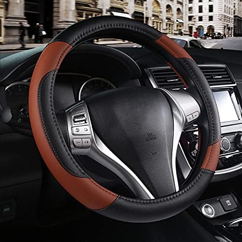 Leather Car Steering Wheel Cover, Universal Fit by Szttswamp