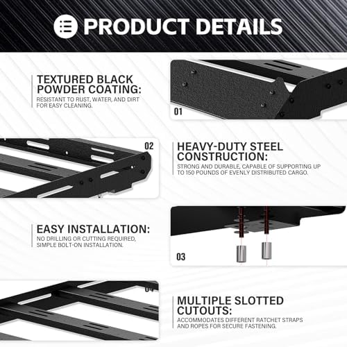 YZONA 3/4-Length Roof Rack Cargo Basket Compatible - Image 4