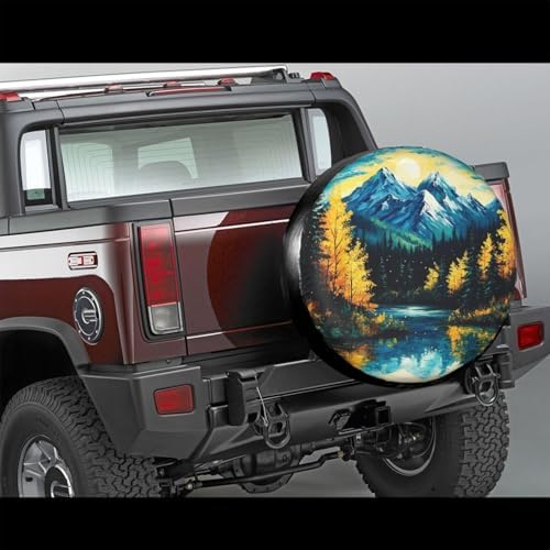 Starry Sky Blue Lake Spare Tire Cover - Image 2