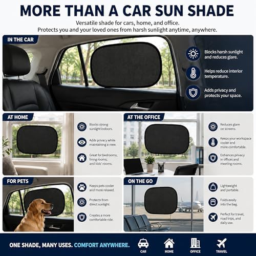 Static Cling Car Window Shades, UV Protection, 4 Pack - Image 4