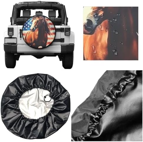 American Flag Horse Spare Tire Cover - Image 3