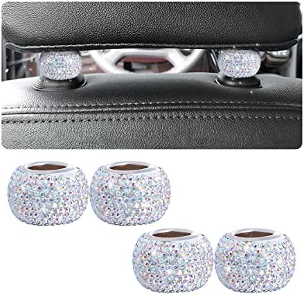 BELOMI 4 Pack Car Headrest Collars, Bling Car Head Rest Collars Rings Decor by BELOMI