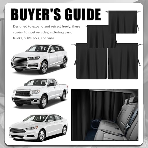 3PCS Car Privacy Curtains, Portable Cars Windows Curtains - Image 7