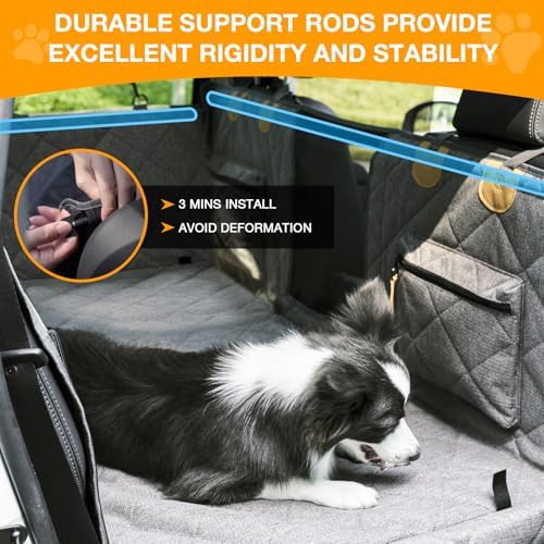 Dog Car Seat Cover for Back Seat, Hard Bottom Back Seat Extender for Dogs - Image 4