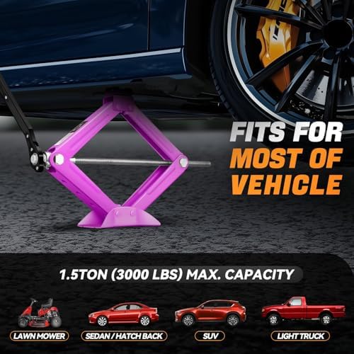 Auto Dynasty Scissor Jack, 1.5 Ton Portable Car Lift Jack, Quick Lift Car Tire - Image 6
