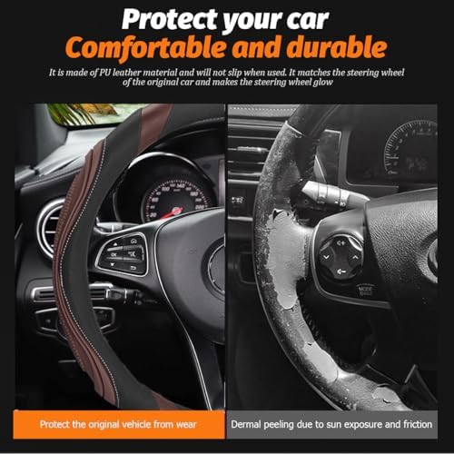 Osilly 15 Inch Artificial Leather Steering Wheel Cover - Image 4