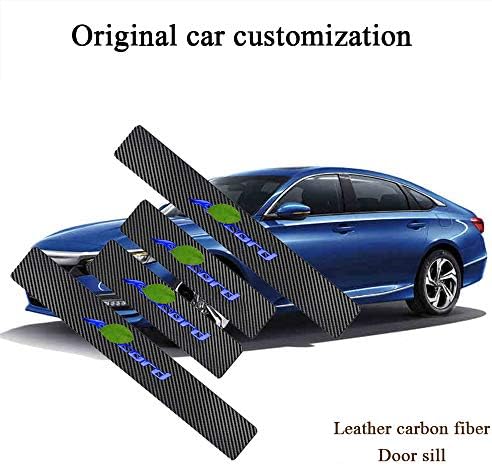 XITER for Honda Accord 2012-2025 Carbon Fiber Leather Car Door Sill Scuff Plate - Image 2