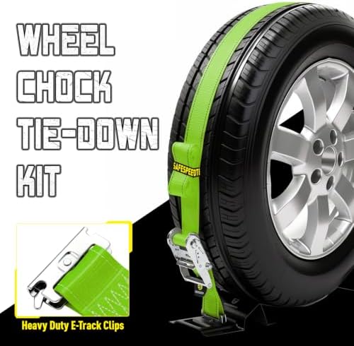 UTV Wheel Chock Tie Down Kit 2pk 2"x 8' 4400LBS E Track Tire Ratchet Straps - Image 4