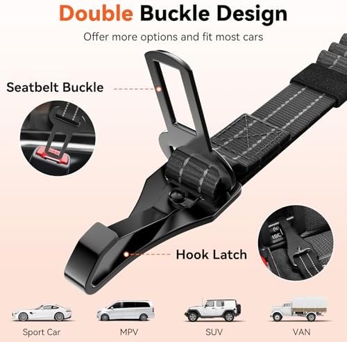 2Pcs Dog Seat Belt, Dog Car Seat Belt Bungee - Image 2