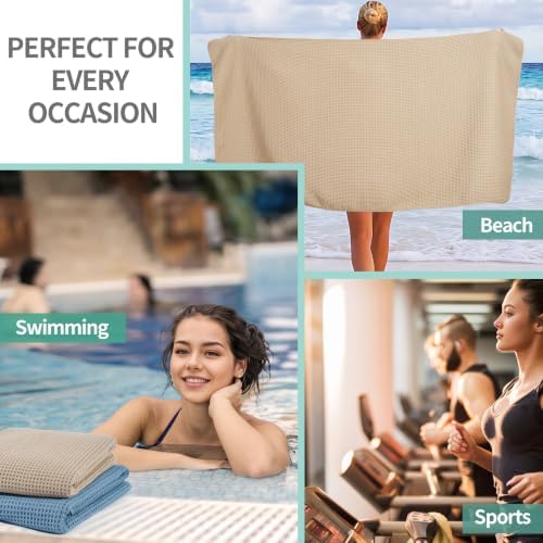 Microfiber Waffle Bath Towels, 4 Pieces, Fast Drying, Lint Free 430 GSM - Image 7