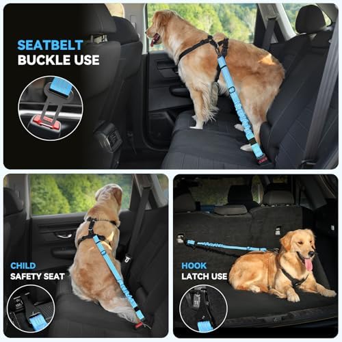 Pawaboo Dog Seatbelt for Car, 3-in-1 Dog Seat Belt Bungee, Shockproof Dogs - Image 4