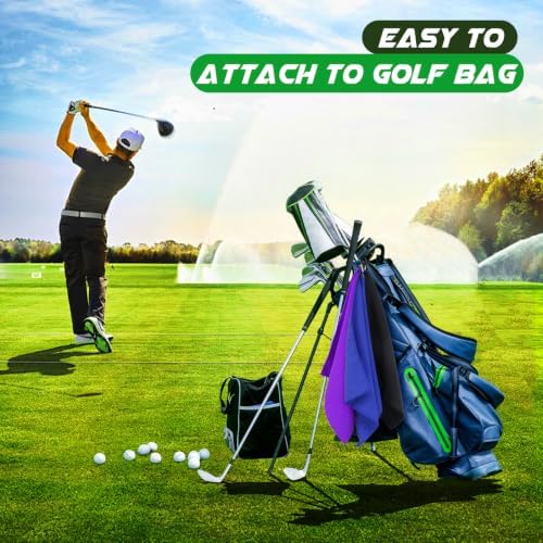 Golf Towel 3 Pack 16" X 16" Microfiber Waffle Pattern Golf Cleaning Towel - Image 6