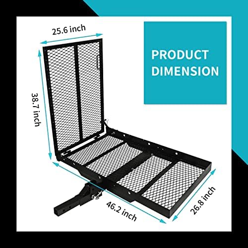 New Mobility Carrier Ramp Hitch Mounted 46.2 x 26.8 x 38.7 500 lbs for - Image 2