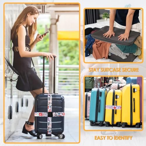 4 Pack Luggage Straps for Suitcases Adjustable Luggage Belt Suitcase Strap - Image 4