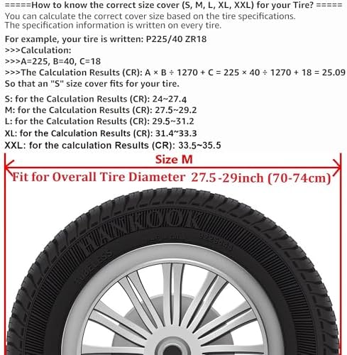 Black Spare Tire Cover, Spare Wheel Cover Protector, - Image 2