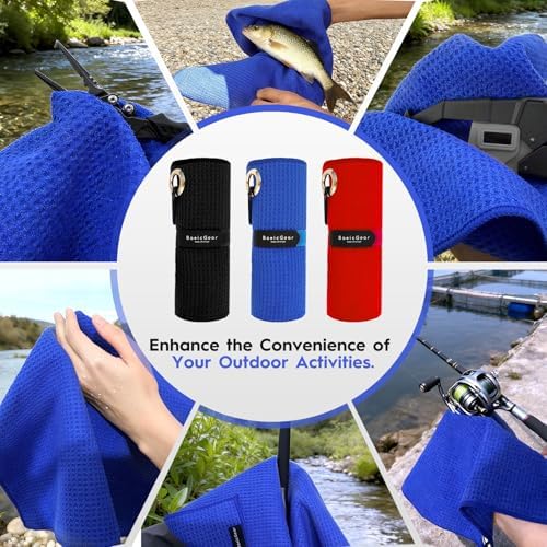 BasicGear Fishing Towel, 3 Pack, 16x16 in - Image 6